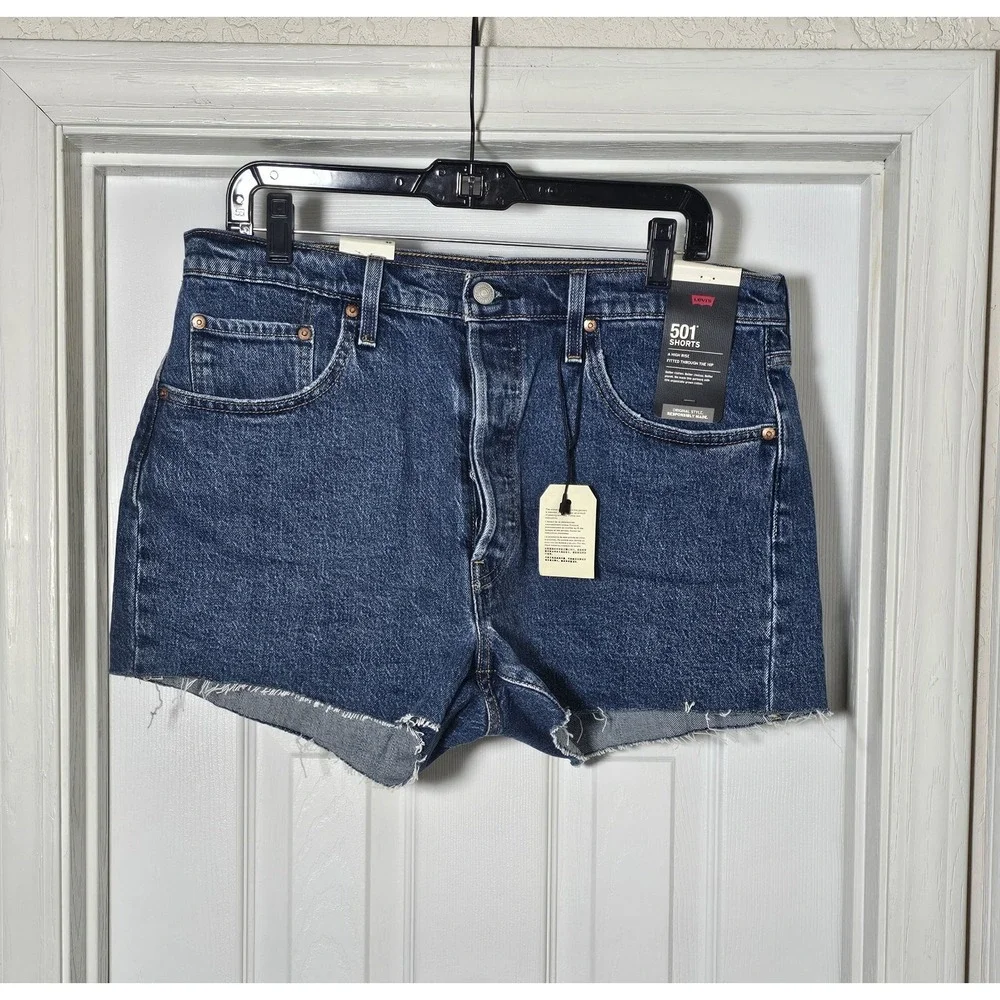 Levi's 501 Premium Denim Cut Off Shorts‎ Women's Size 32 Blue